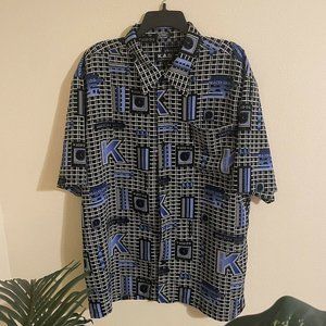 *SOLD* Men’s K.A.D. Clothing Co. Sz Large “Watch This” Short Sleeve Button Up